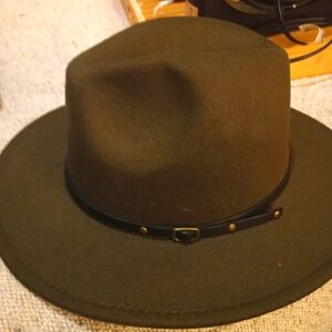 Men's Olive Green Fedora Hat